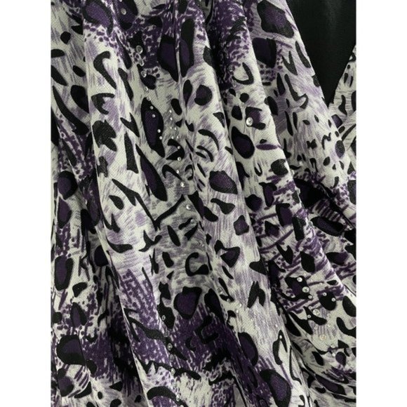 Ricki Renee Purple Beaded Top Size 16 - Picture 4 of 8